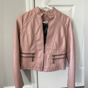 Women’s Pink Leather Jacket - Sz S